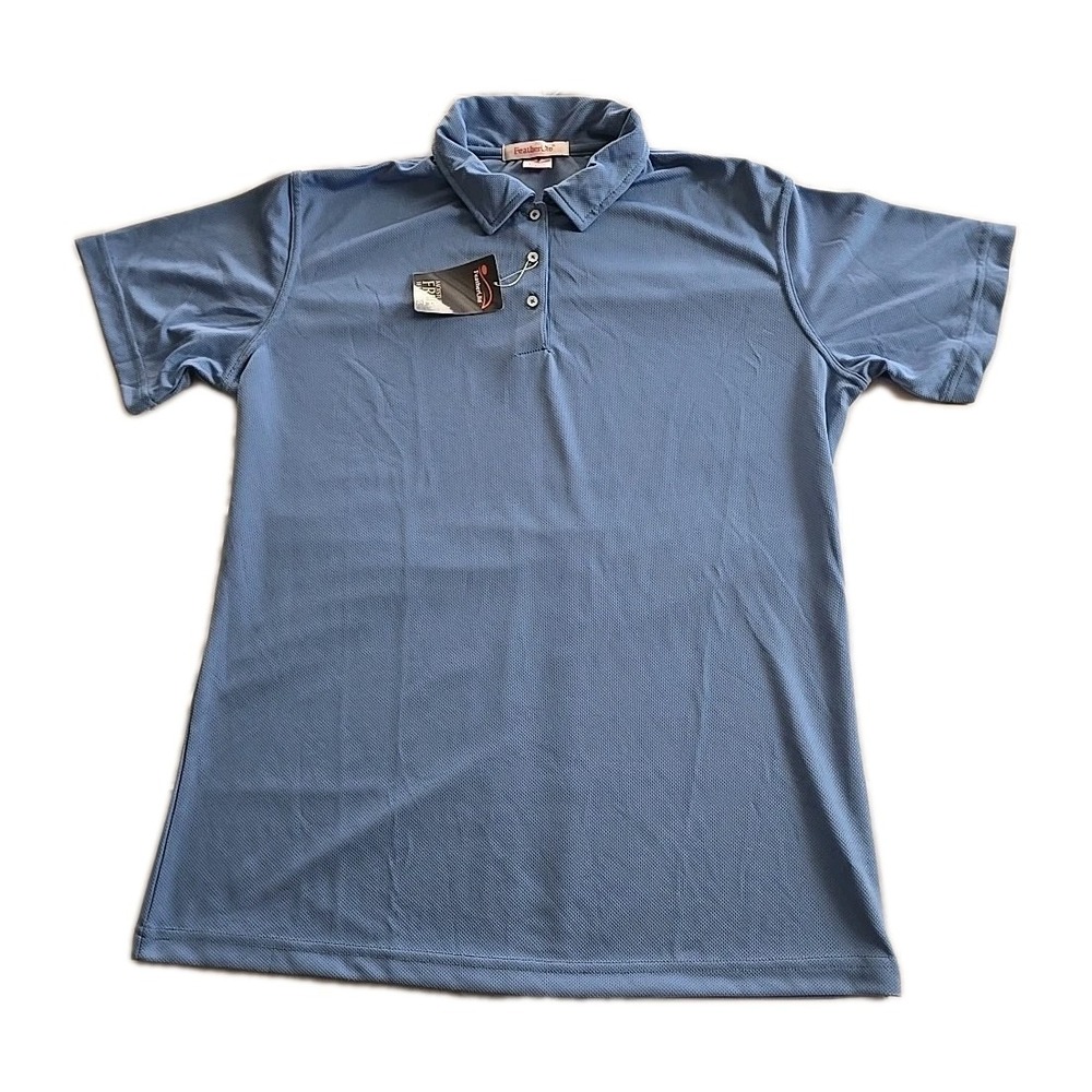NWT FeatherLite Shirt  Women's XL Golf Blue‎ Polo Wicking Moisture Free Athletic
